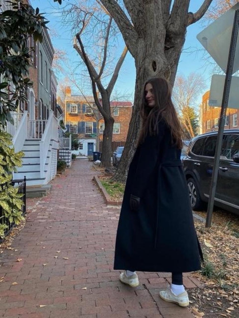 Vintage Black wool full length coat